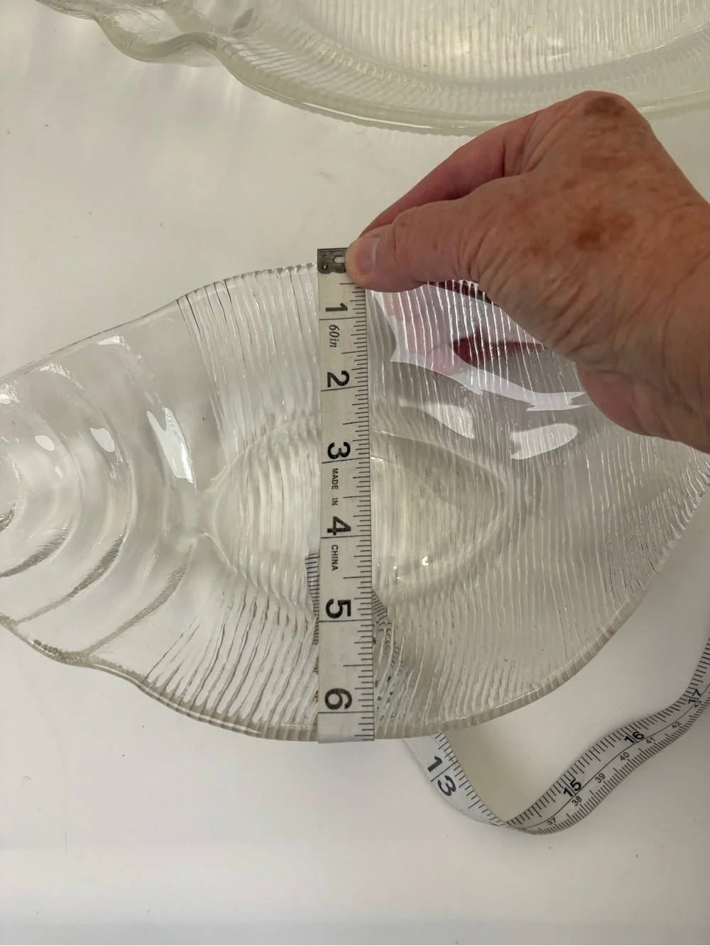 Italian Coastal Vintage Glass Shell-Shaped Serving Dishes - Heavy and Textured